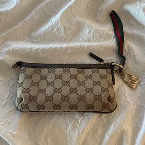 AUTH GUCCI BROWN LOGO WRISTLET